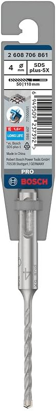 Bosch 1x PRO SDS plus-5X Kırıcı Delici Delme Ucu (Donatılı Beton, Beton, Ø 4,00 mm, Professional Aksesuar Kırıcı Delici)