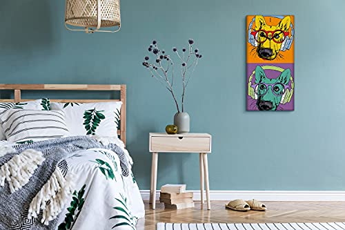 Horloge sur toile décoration art moderne berger allemand 30x60cm - 5