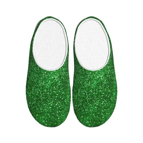 Pantoufles lavables pour cocooning à la maison : le confort des paillettes vertes
