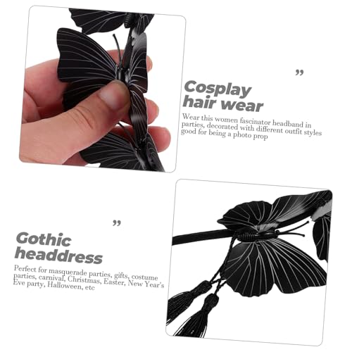 NIYANGLE 1 Pièce Gothic Hairband Noir Unique Accessoire Cosplay pour Festivals et Événements – vue 9