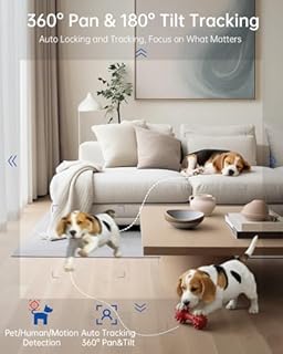 SYMYNELEC 5G&2.4G WiFi Indoor Security Camera, 2K Pan/Tilt 360° Pet Camera with Auto Tracking, AI Motion Sound Detection, Night Vision, 2-Way Talk, Works with Alexa Google Home, Cloud/SD Storage, 2PCS