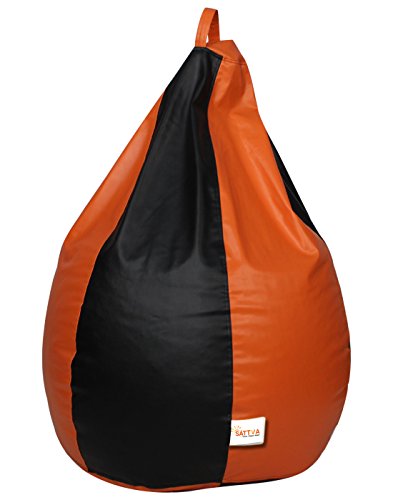 Image of Sattva Classic Bean Bag Cover Without Beans XL Size Dual Colour - Black Orange