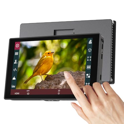 Portkeys HD7T Monitor de Campo para Cámara 7' Táctil, Pantalla de Alta Luminosidad 1000 Nits con Teclas de Acceso Rápido, Compatible con DSLR con Parasol