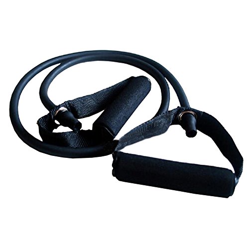 Toweter Pilates Fitness-Tube Elastica di Resistenza per Fitness con Maniglie (Nero)