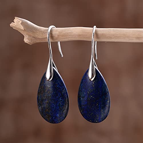 Boucles d'oreilles oeil de tigre pendantes en goutte d'eau à crochet