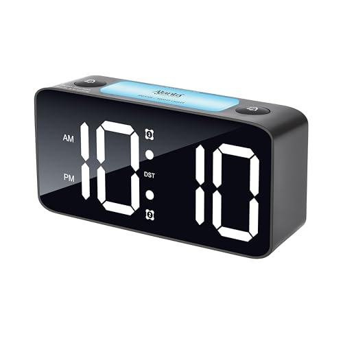 Image of Ajanta Digital Alarm Clock DA-155 Black | RGB Table Clock with 15 Color Display | Night Light, 4 Dimmer Levels & Dual USB Charger Ports