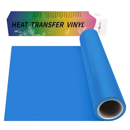Image of HTVRONT Heat Transfer Vinyl Lake Blue HTV Rolls - 12 inch x 15ft Lake Blue Iron on Vinyl for All Cutting Machines, Lake Blue HTV Vinyl for Shirts - Easy to Cut & Weed for Heat Vinyl Design