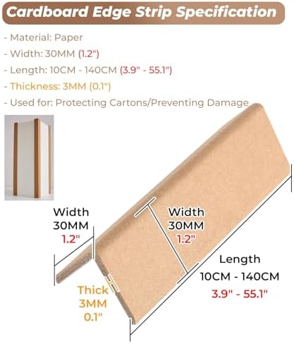 100 Pack Cardboard Edge Protectors for Shipping - V-Board Corner Guards & Box Bumper Strips (80 cm / 31.5 in) for Safe Packaging & Ticker Box Protection