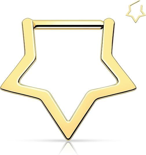 Xpircn ASTM F136 Titanium Nose Rings 16G 8mm 10mm Septum Rings Cartilage Helix Conch Earrings Nose Rings Hoops Nostril Lip Daith Rook piercing jewelry