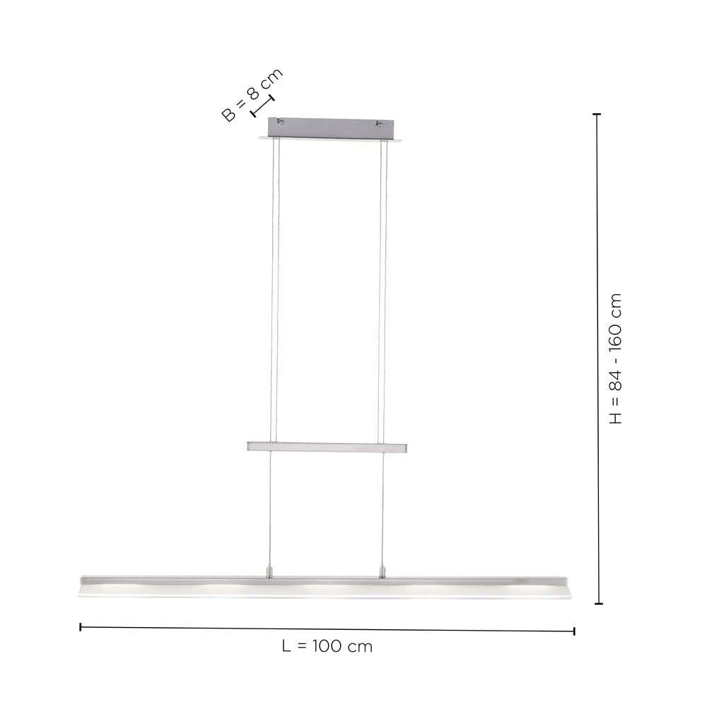 SellTec LED Pendelleuchte 100 cm dimmbar Sensordimmer höhenverstellbar CCT | Moderne Hängeleuchte, Farbtemperatursteuerung über Sensordimmer, Höhenverstellbar, für Wohnzimmer, Küche, Esszimmer