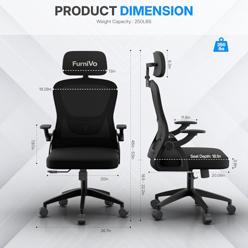 Image of Spark Ergonomic High Back Office Chair with 3D Adjustable Armrest, Adjustable Headrest, Lumbar Support, Revolving Mesh Chair - Home & Office | 3 Years Warranty (Black)