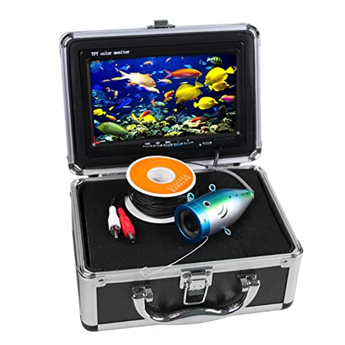 Videocamera per Pesca Subacquea 9 Pollici, Kit Videocamera HD per Pesca Subacquea 1000TVL con Cavo 30 Metri, Fischfinder Echolot per la Pesca Sul Ghiaccio Sul Fiume in