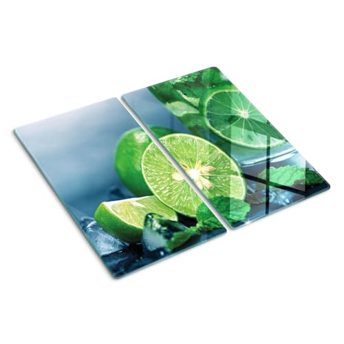 Protège-plan de travail de cuisine en verre avec impression déco moderne - 2