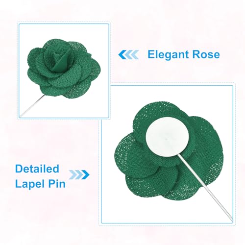 Image of PATIKIL Flower Boutonnieres Pin, Handmade Camellia Lapel Pin for Men Women Suit Wedding Graduation Anniversary Brooch Outfit Accessories
