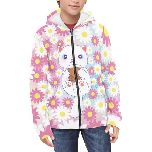 AFPANQZ Kids Zip Up Hoodies Unisex Full Zipper Hoodies Sweatshirt with Front Pocket Athletic Tops Hoodies Coat S-XL3