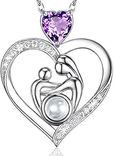 Birthday Gifts for Mom I Love You Necklace 100 Languages Amethyst Jewelry