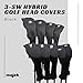 Majek All Hybrid Golf Club Black Sleek Tight Fit Headcover Set 3-SW Acrylic Head Covers 3 4 5 6 7 8 9 PW SW (Total of 9 Hybrid Head cover Set)