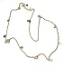 Tory Burch Gold Tone Logo Charm Rosary Necklace
