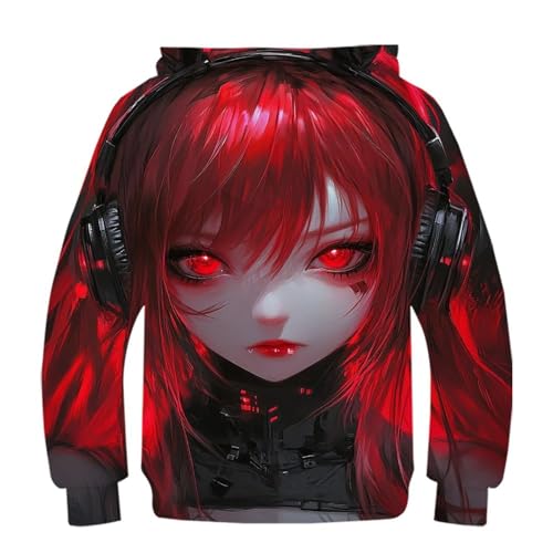 Sweat-shirt à capuche 3D enfant pour garçons et filles de 12 à 14 ans