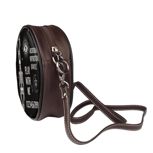 Elegant Leather Crossbody Handbag for Women, Stylish Round Shoulder Bag3