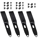 [4 Pack] Holster Belt Clips Metal Belt Clip Hardware with Screws Adjustable Kydex Holster Molle Adapter 2 Hole Knife Belt Clip for Outdoor Activity (Black)