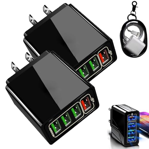 2026 Upgraded Phone Charger, Fast Charging, 4-Port Wall Charger, with
