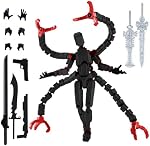 T13 Action Figure Set Already Assembled for Adult, 3D Printed Dummy T 13 Octopus Doctor Men, Multi-Jointed Robot Desktop Decoration Gift for Game Lovers (Black Red)