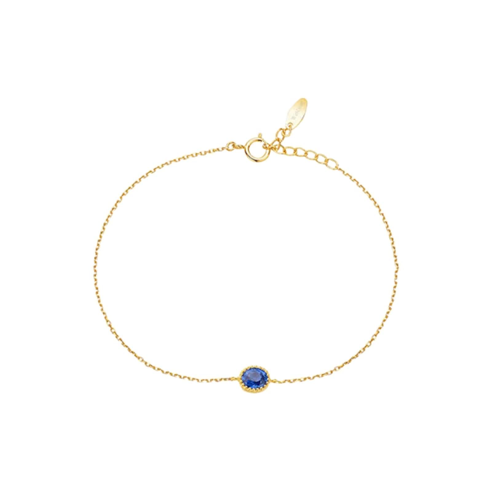 Armbänder Damen Vintage, Armband Frauen Oval mit 0.4ct Saphir Gelbgold Lustige Geschenke für Frauen
