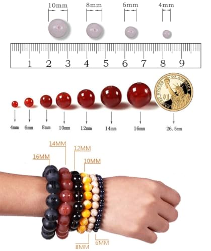 Image of 960pcs Natural Stone Beads Crystals Round Genuine Real Stone Beading Loose DIY Gemstone for Bracelet Necklace Earrings(6mm,24 Color)