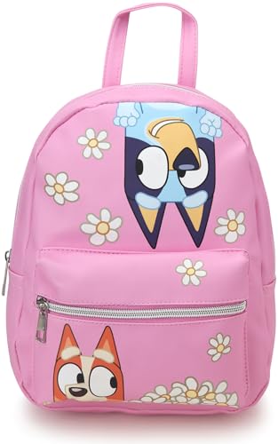 Fast Forward Bluey Girls Mini Backpack - Lightweight Cute Faux Leather Backpack for Girls With Adjustable Straps Size One Size Bluey Bingo Pink