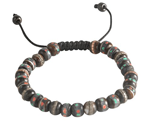 Tribe Azure Fair Trade Tibetan Embedded Yak Bone Medicine Wrist Mala Bracelet Meditation Healing Prayer Beads3