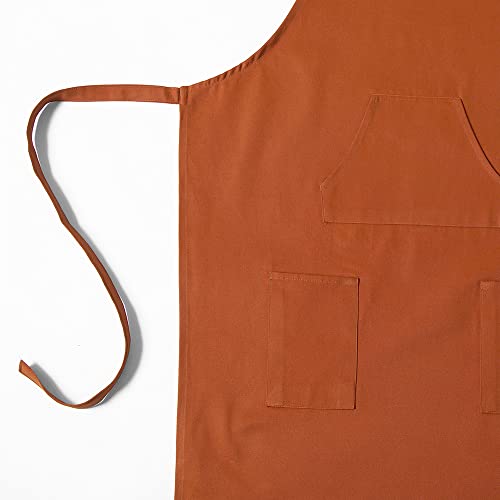Image of HPD Half Price Drapes Aprons for Men Women with Large Pockets Adjustable Unisex PRTW-S01-AP Solid Cotton, 27 X 34 Inch, Bombay Rust