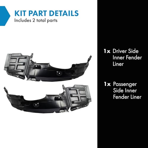 Image of TRQ Inner Fender Liner Set Compatible with 2010-2012 Mitsubishi Galant MI1248124 MI1249116