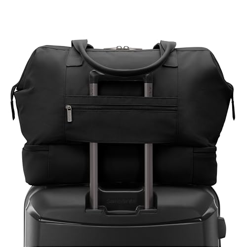 Samsonite Better Than Basics Weekender Duffle – Drop Bottom Travel Bag with 14” Laptop Compartment, SmartSleeve™ Trolley Strap, Adjustable Shoulder Strap, Durable RPET Lining, Black by Samsonite - Image 3