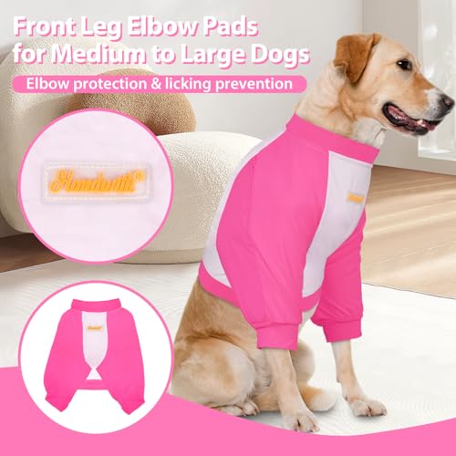 Image of Dog Recovery Suit, Recovery Sleeve for Dogs, Dog Elbow Braces Protector for Leg Injuries & Joint Pain, Dog Cone Alternative to Stop Licking Leg Wounds, Bright Pink (XL), X-Large