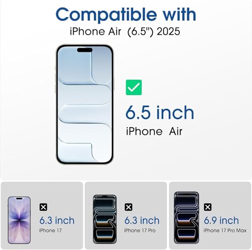 Image of Mr.Shield Align-X Tempered Glass Screen Protector for iPhone Air | (Pack of 1) 10H Hardness Guard, Military Grade Protection, Easy Install, Case-Friendly, Anti-Static