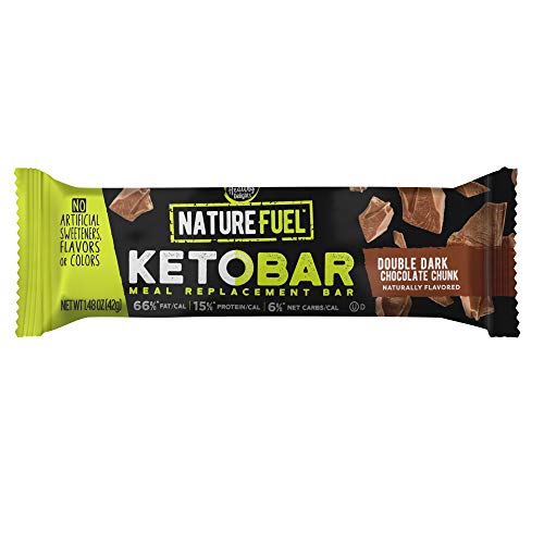 Nature Fuel Low Carb Meal Replacement Bar, Keto Friendly Snack For Weight Loss With 0G Added Sugar & Whey Protein Mcts, Double Dark Chocolate Chunk, 12 Count Box #TOP1