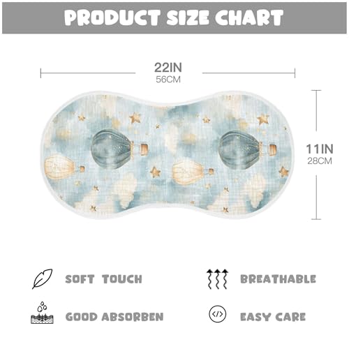 xigua Hot Air Balloons (4) Baby Burp Cloths for Newborn Boys and Girls 4 Pack, Soft & Absorbent Cotton Baby Burp Cloth, Baby Washcloths, Newborn Towel, Burp Rags4