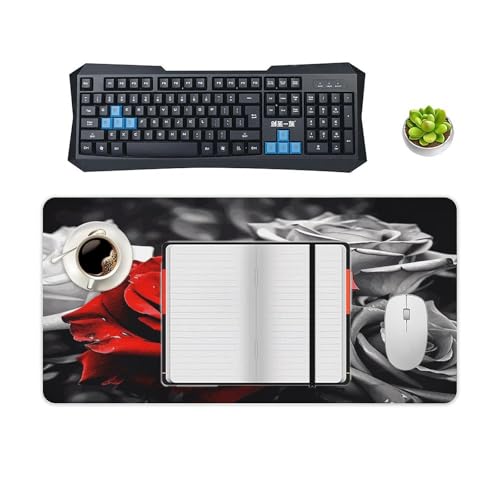 Tapete para escritorio con rosas negro blanco rojo miniatura 4