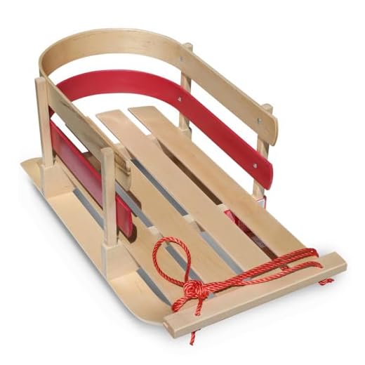 Flexible Flyer Baby Pull Sled. Wood Toddler to-Boggan. Wooden Sleigh for Kids