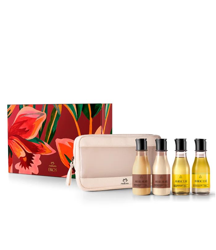 natura - Murumuru & Maracujá Hair-to-Body Holiday Gift Set – Sulfate-Free Shampoo, Conditioner, Maracujá Shower Oil & Gel – Vegan, Moisturizing Hair & Body Care, Travel-Friendly Gift Box