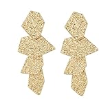 Geerier Gold Statement Earrings Irregular Geometric Earrings for Girls