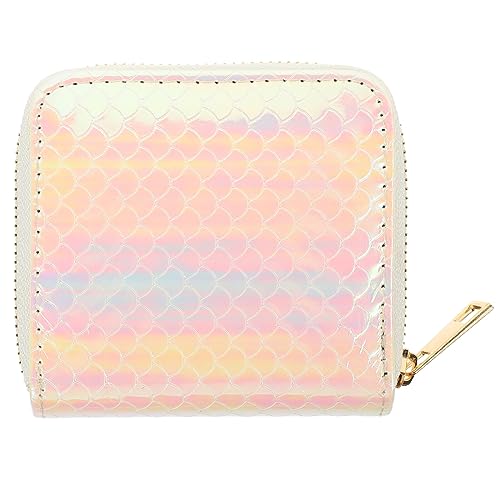 VALICLUD Mermaid Pattern Small Wallet Girls Coin Purse Compact Zipper Wallet for Everyday Use