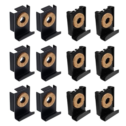 Image of 12PCS Mirror Clips Black Wide Channel Mirror Hanger Clip Glass Mirror Hanging Bracket with Screws for Wall Mounting Frameless Mirror Billboard Displays