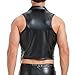 Mens PU Leather Vest Muscle Fit Wet Look Tank Top Sleevelss Shirt Clubwear Activewear