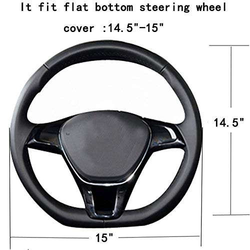 D Shape Steering Wheel Cover,Microfiber Leather D Type Steering Wheel Cover Breathable Anti-Slip Flat Bottom Shaped Steering Wheel Cover Steering Accessories For Women Men 15Inch (Orange) #TOP5