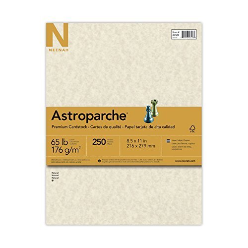 Neenah 5 X Astroparche Cover Stock, 8 1/2 x 11 Inch, Natural, 250 Sheets (26428)