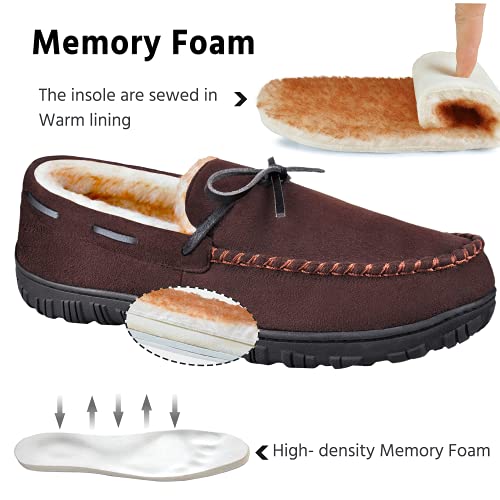 Image of MIXIN Mens Slippers Indoor Outdoor Memory Foam House Shoes Anti-Slip Moccasins Slippers for Men