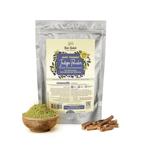 Image of Nat Habit Ready-to-Apply Fresh Henna Paste and Indigo Powder Combo, Pre-Soaked in Black Tea and Herbs,100% Natural Rajasthani Henna & Indigo Powder For Natural Black Hair (440g + 150g)
