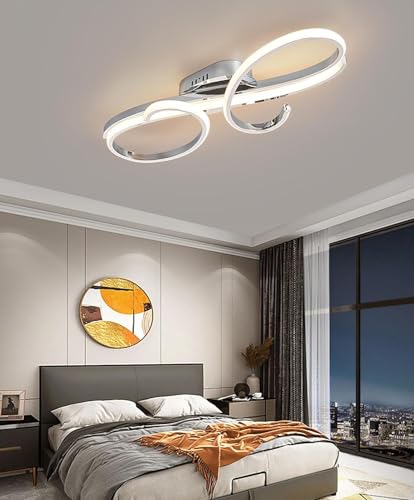 Lámpara de techo LED regulable moderna para dormitorio con mando a distancia